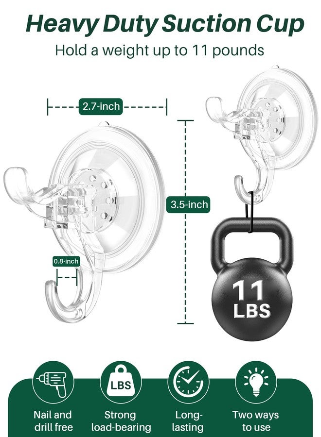 AENTGIU 5 Pack Wreath Hangers for Front Door, Heavy Duty Suction Cup Hooks with Adhesive Suction Tab, Removable Garland Hanger for Christmas, No Damage Wreath Hook for All Surfaces, Holds up to 11 Lbs - Image 2